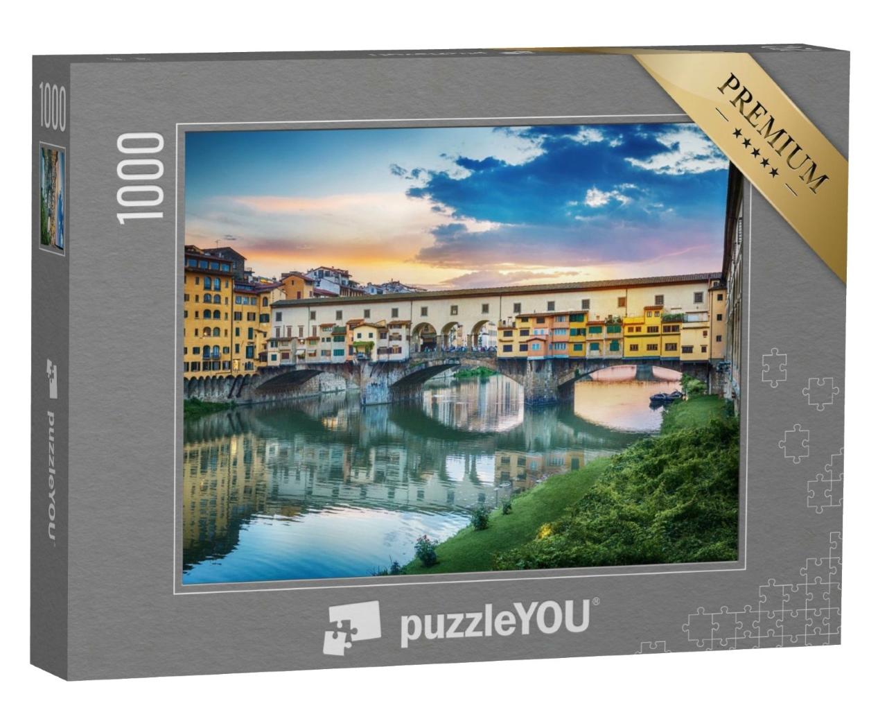Puzzle de 1000 pièces « Ponte Vecchio sur le fleuve Arno à Florence, Italie »