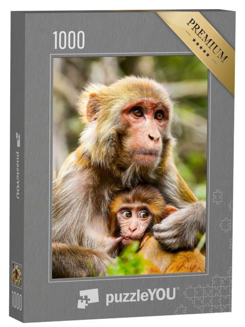 Puzzle de 1000 pièces « Une mère singe et son bébé »