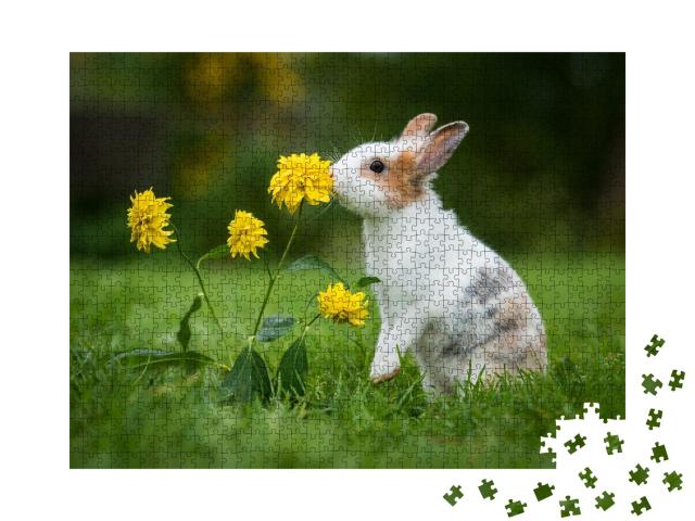 Puzzle de 1000 pièces « Petit lapin curieux »