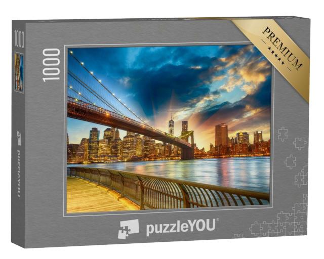 Puzzle de 1000 pièces « Coucher de soleil sur Manhattan, New York, États-Unis »