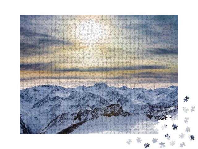 Puzzle de 1000 pièces « Domaine skiable dans les Alpes de l'Ötztal »