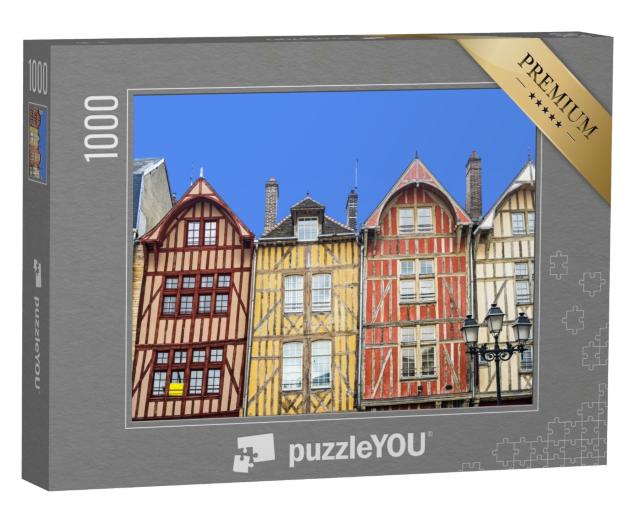 Puzzle de 1000 pièces « Troyes (Aube, Champagne-Ardenne, France) - Vieilles maisons à colombages »