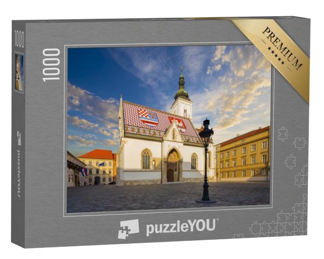 Puzzle de 1000 pièces « L'église Saint-Marc sur la place Saint-Marc de Zagreb, Gornij Grad »