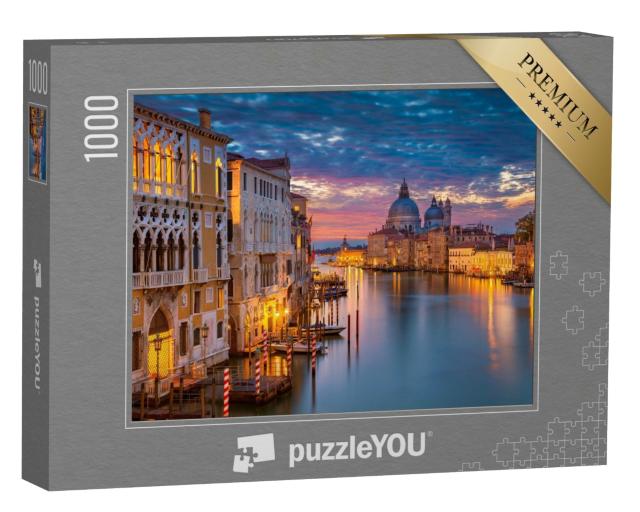 Puzzle de 1000 pièces « Ambiance de soirée tranquille sur le Grand Canal, Venise, Italie »