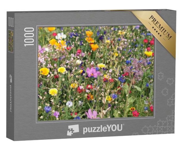 Puzzle de 1000 pièces « Une prairie multicolore avec des fleurs sauvages »
