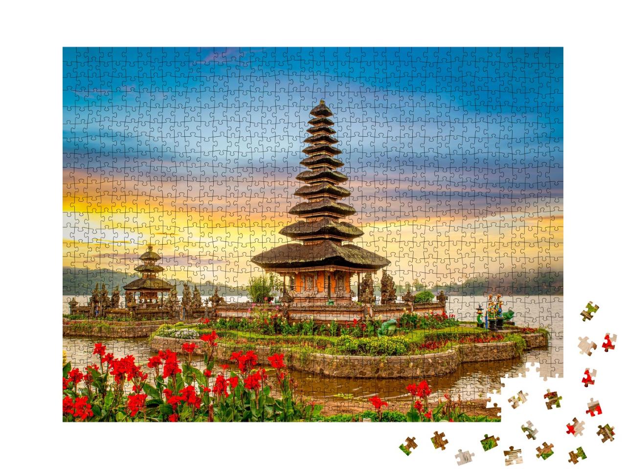 Puzzle de 1000 pièces « Pura Ulun Danu Bratan, temple hindou à Bali, Indonésie »