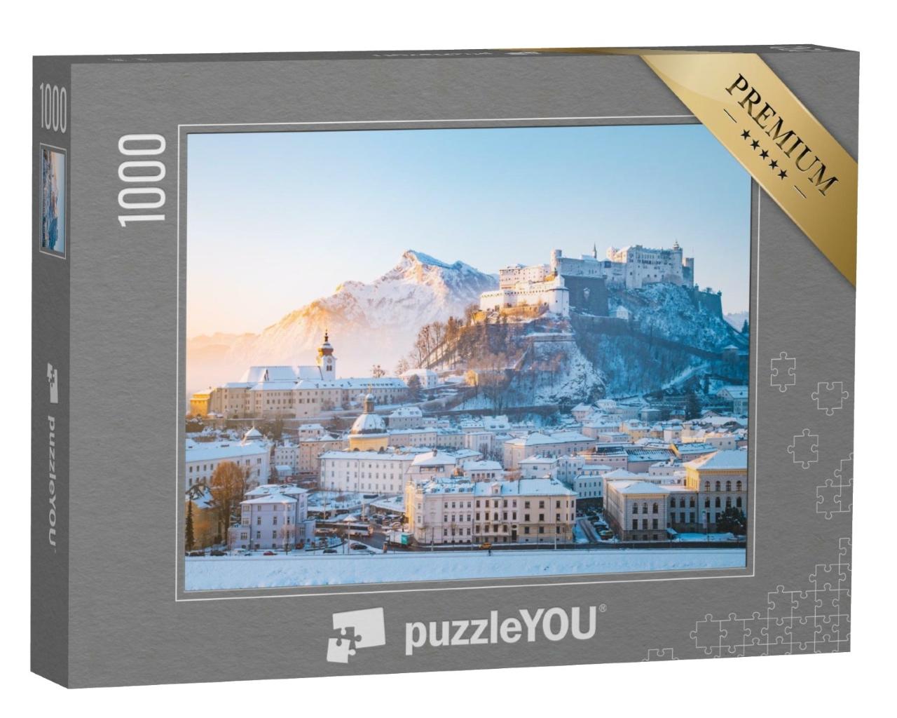 Puzzle de 1000 pièces « Salzbourg avec la forteresse Hohensalzburg et la rivière, Autriche »