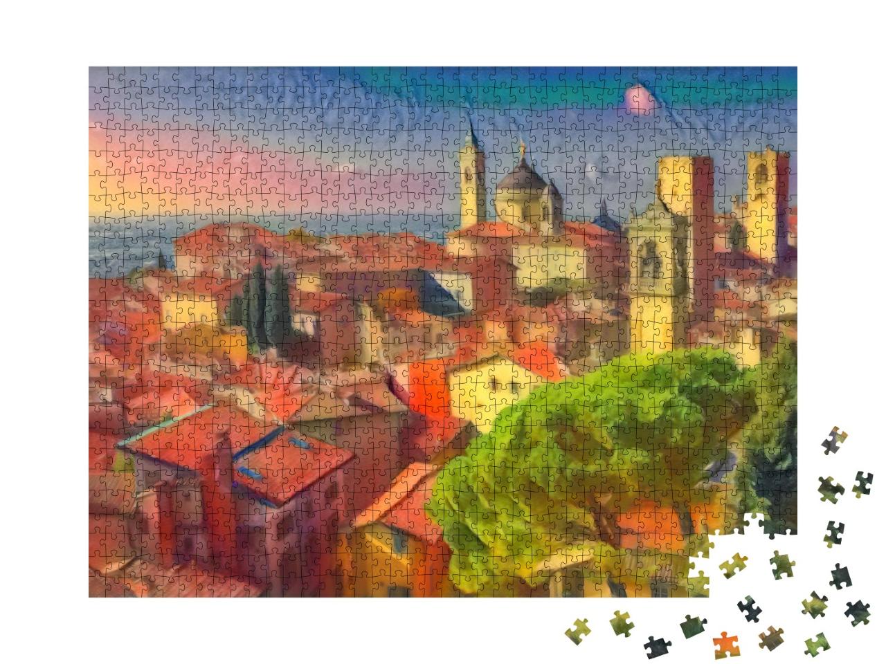 Puzzle de 1000 pièces « dans le style artistique de Franz Marc - Bergame, Lombardie, Italie »