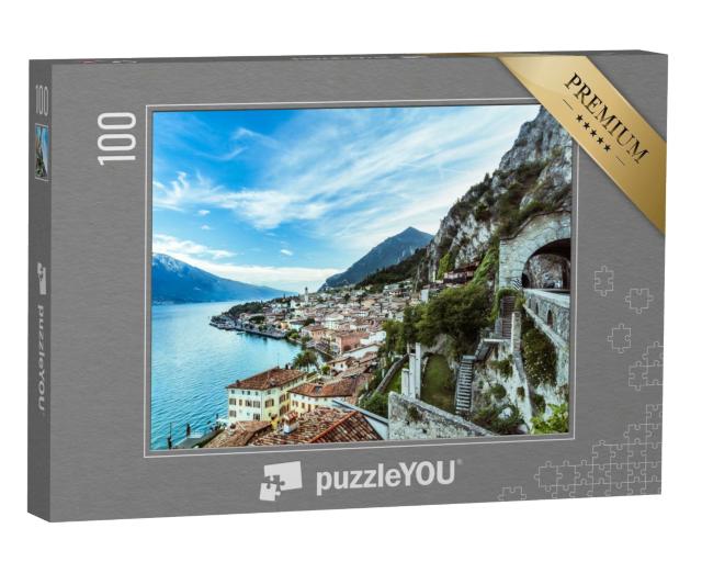 Puzzle de 100 pièces « Magnifique panorama de Limone sul Garda sur le lac de Garde »