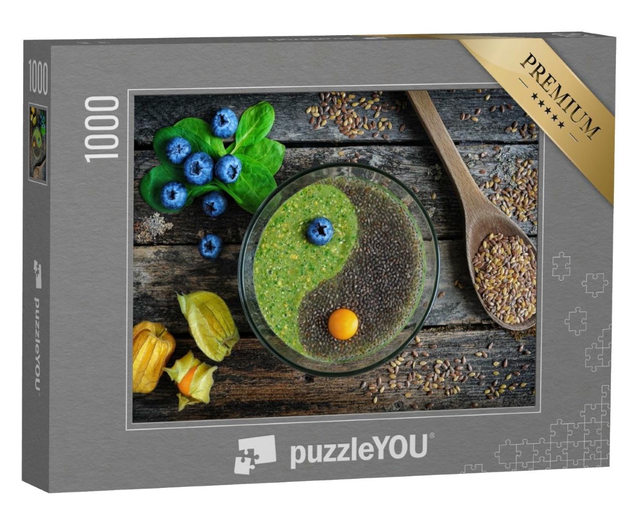 Puzzle de 1000 pièces « Bouillie de graines de lin avec du chia »