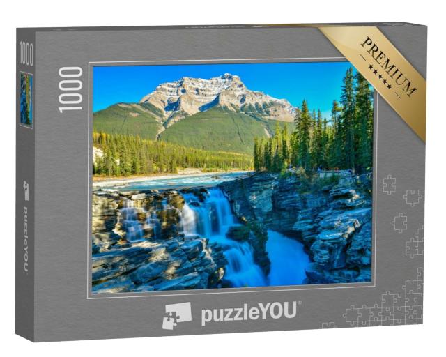 Puzzle de 1000 pièces « Chutes d'Athabasca en automne, Parc national Jasper, Canada »