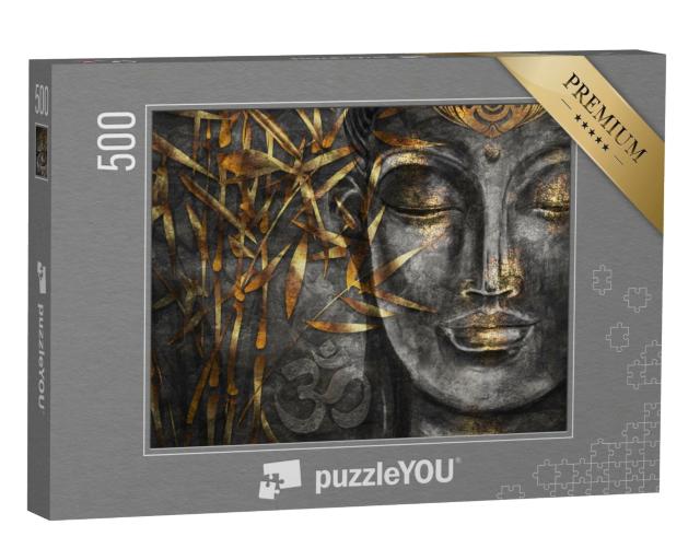 Puzzle de 500 pièces « Art numérique collage combiné avec aquarelle : Bodhisattva Buddha »