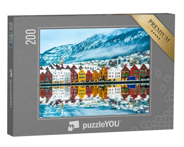 Puzzle de 200 pièces « Vue sur Bergen, Norvège »