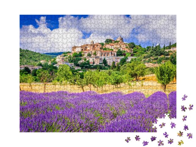 Puzzle de 1000 pièces « Simiane-la-Rotonde, un village de cabanes, Provence, France »