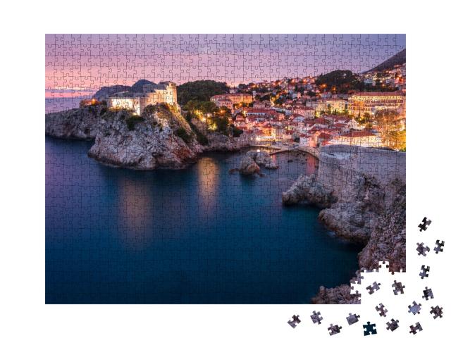 Puzzle de 1000 pièces « Forteresses médiévales de Lovrijenac & Bokar à Dubrovnik, Croatie »