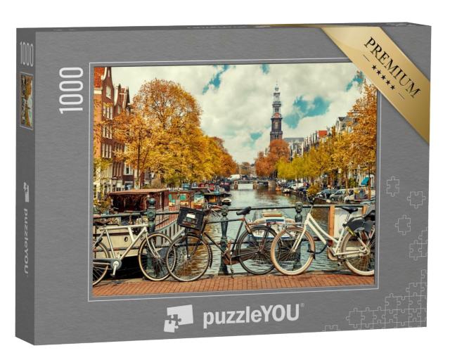 Puzzle de 1000 pièces « Vélos sur l'Amstel à Amsterdam »