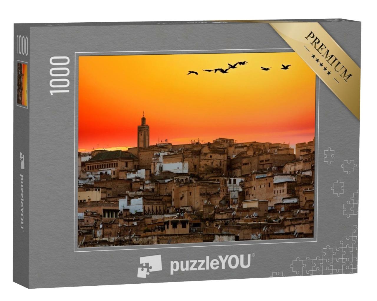 Puzzle de 1000 pièces « Coucher de soleil à Fès, Maroc »