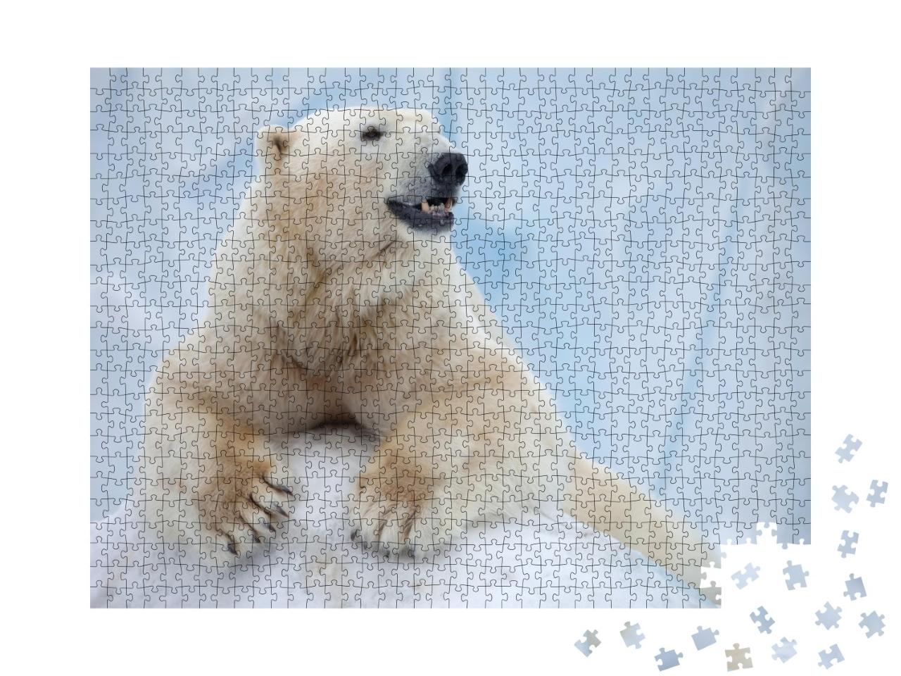 Puzzle de 1000 pièces « Portrait d'un grand ours polaire sur la glace »