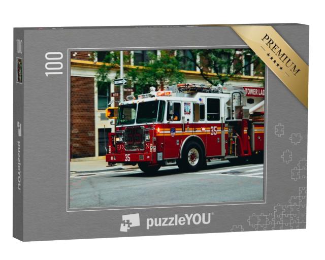 Puzzle de 100 pièces « Camion de pompiers à New York »