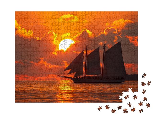 Puzzle de 1000 pièces « Tour en voilier au coucher du soleil, Key West »