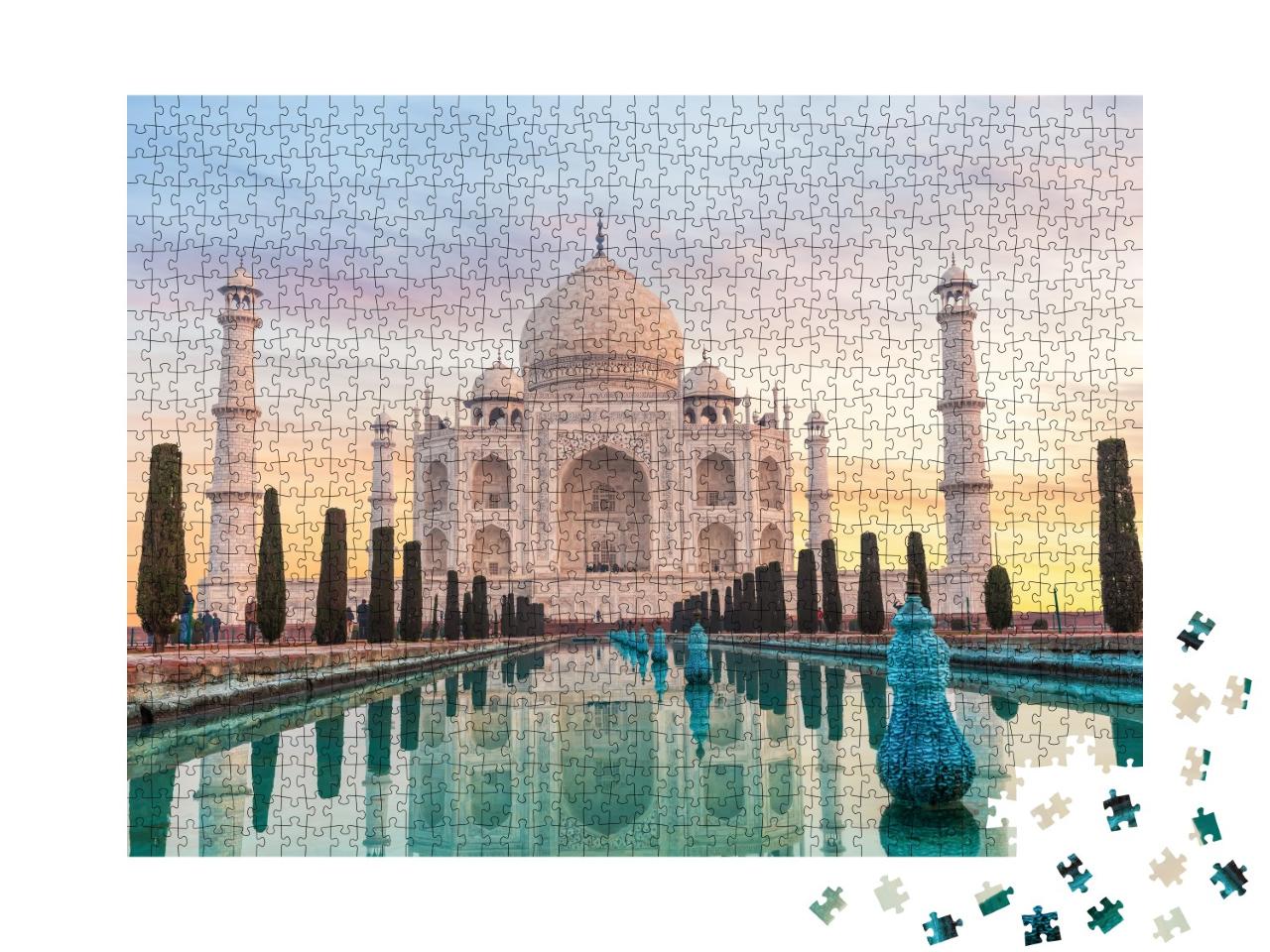 Puzzle de 1000 pièces « Site touristique Taj Mahal en Inde »