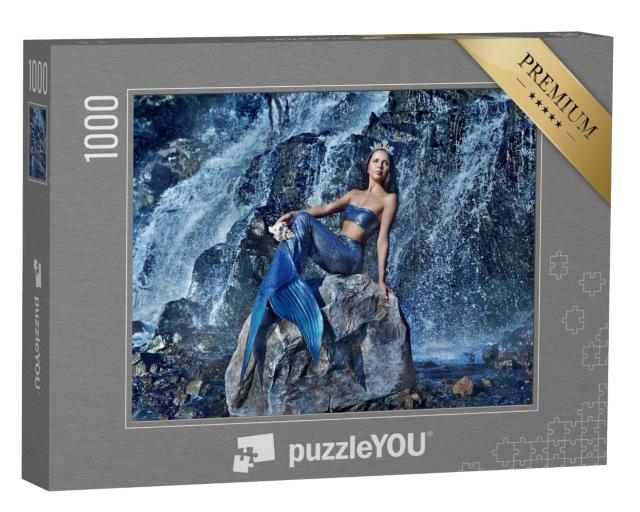 Puzzle de 1000 pièces « Magnifique sirène près de la cascade »
