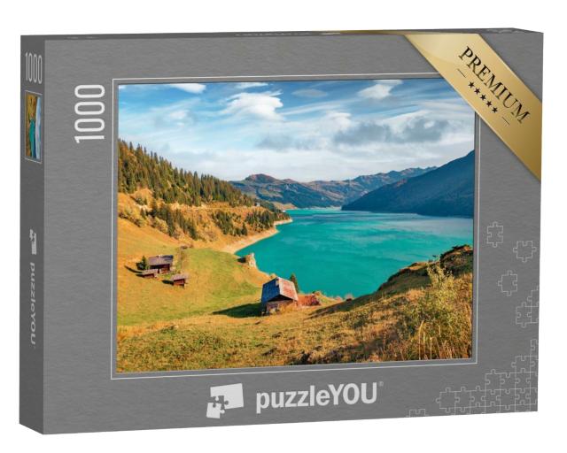 Puzzle de 1000 pièces « Le lac de Roselend. Scène d'automne passionnante d'Auvergne-Rhône-Alpes »