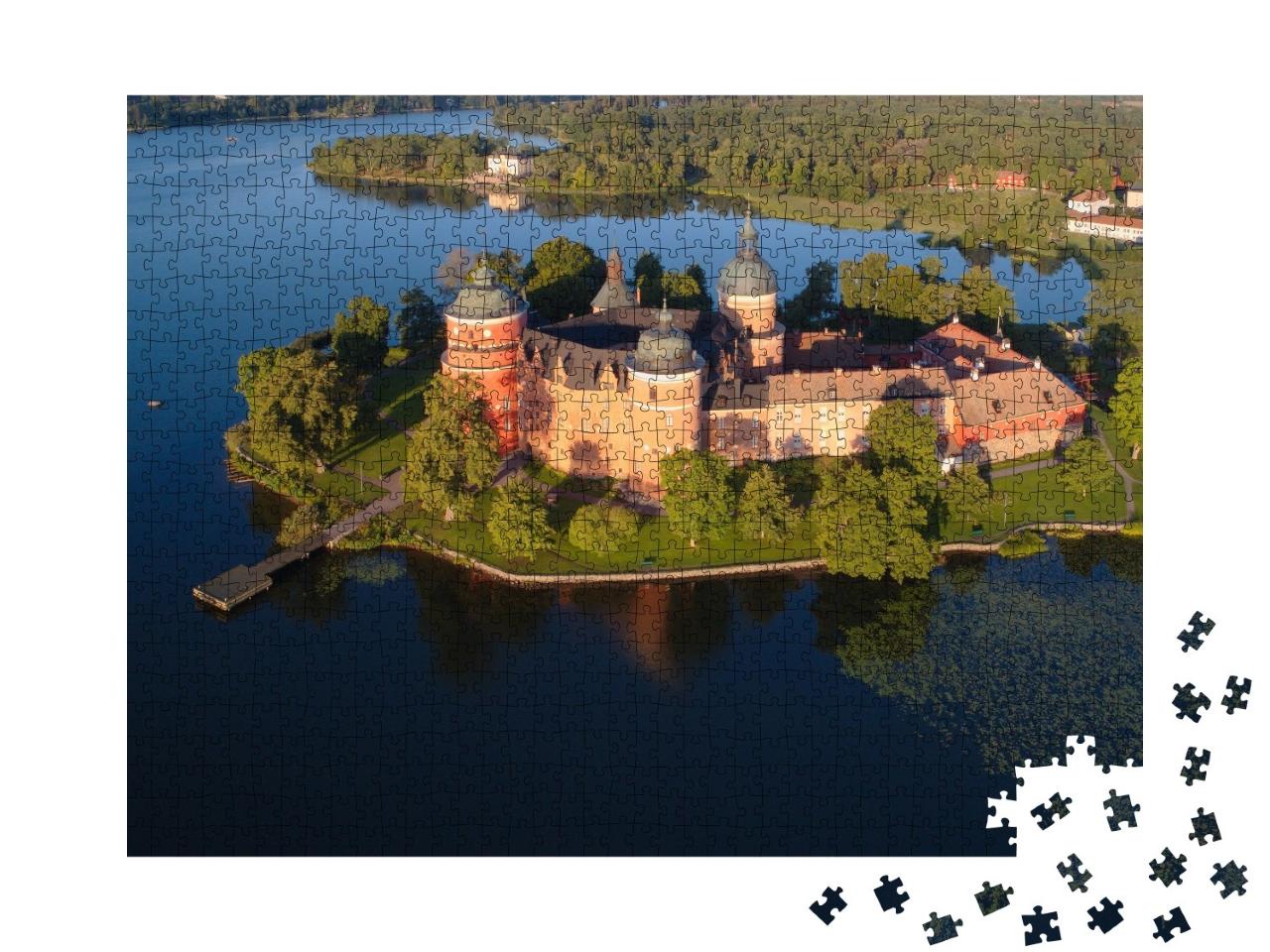 Puzzle de 1000 pièces « Vue aérienne du château de Gripsholm, Mariefred, Suède »