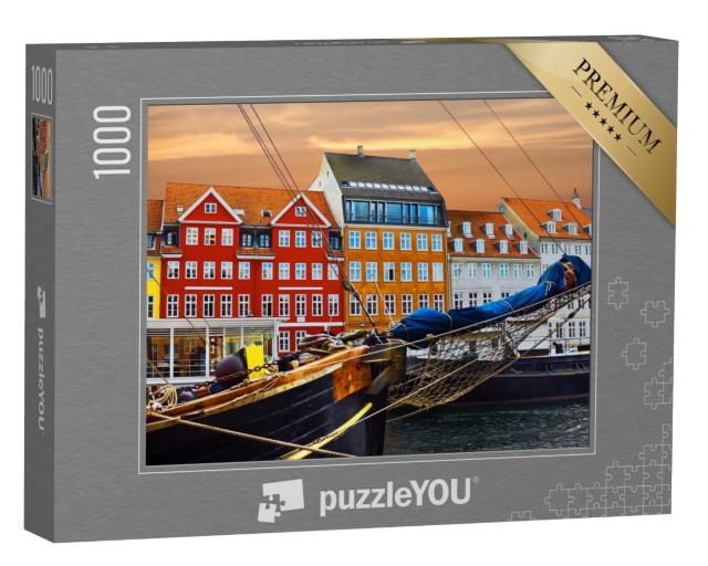 Puzzle de 1000 pièces « Yachts et maisons colorées sur le front de mer à Nyhavn »