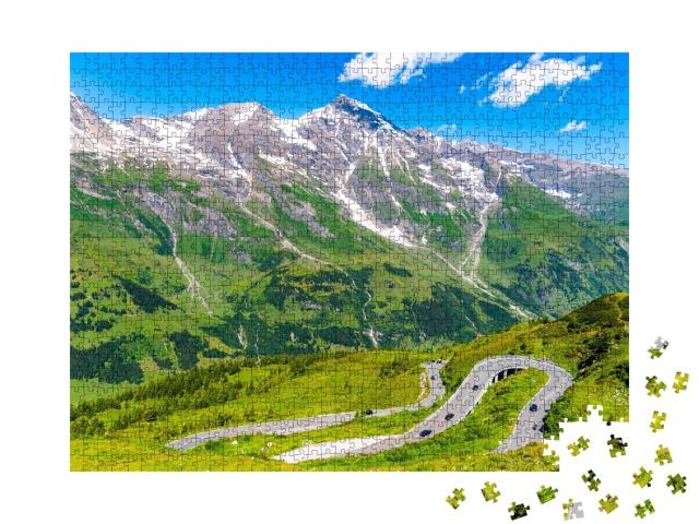 Puzzle de 1000 pièces « Route alpine du Grossglockner dans les Alpes autrichiennes »