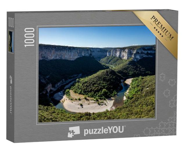 Puzzle de 1000 pièces « Panorama des gorges de l'Ardèche en France au printemps »