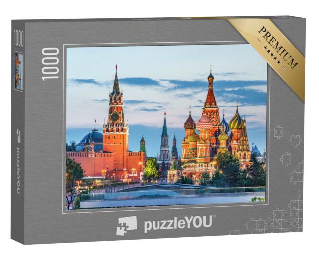 Puzzle de 1000 pièces « Le Kremlin et la cathédrale Saint-Basile sur la Place Rouge, Moscou, Russie »