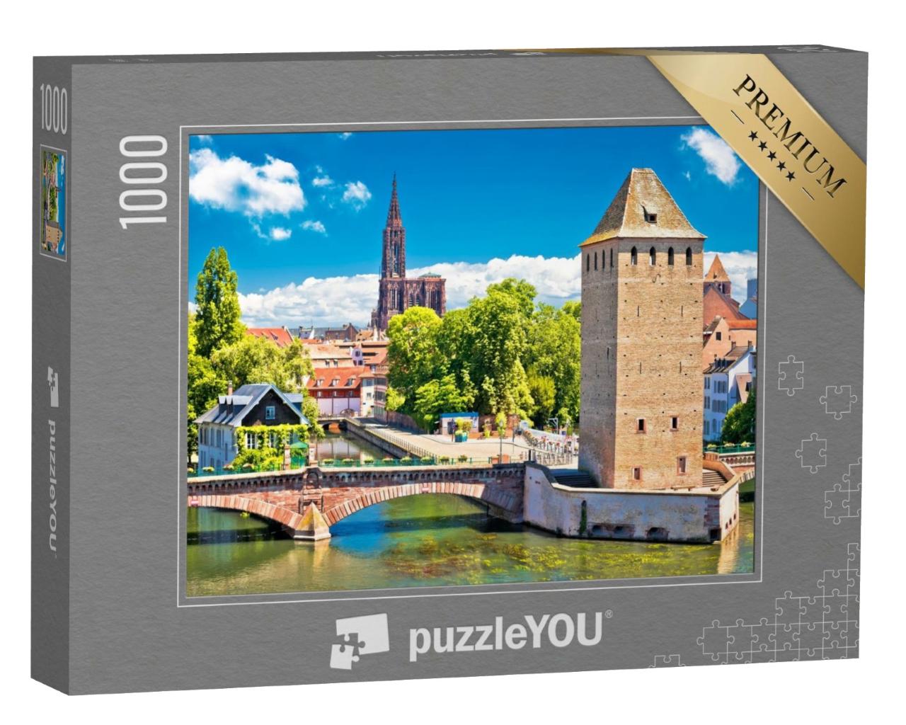 Puzzle de 1000 pièces « Strasbourg Barrage Vauban Vue fluviale et architecturale, Région Alsace, France »