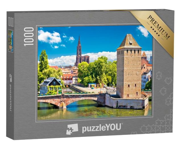 Puzzle de 1000 pièces « Strasbourg Barrage Vauban Vue fluviale et architecturale, Région Alsace, France »