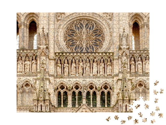 Puzzle de 1000 pièces « Cathédrale d'Amiens en hiver, image HDR »