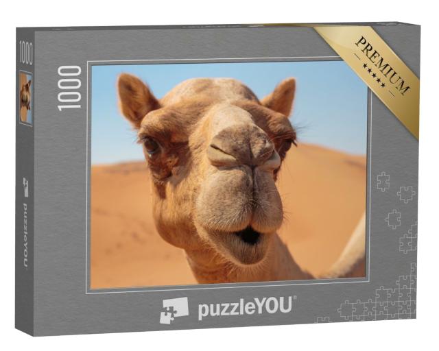 Puzzle de 1000 pièces « Un gentil chameau dans le désert »
