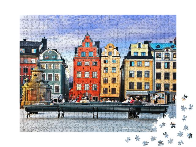 Puzzle de 1000 pièces « Vieille ville de Stockholm, Suède »