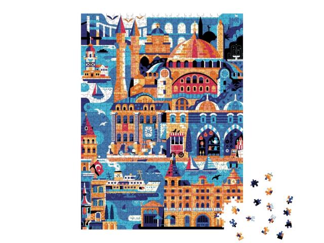 Puzzle de 1000 pièces « Illustration : symbole d'Istanbul »