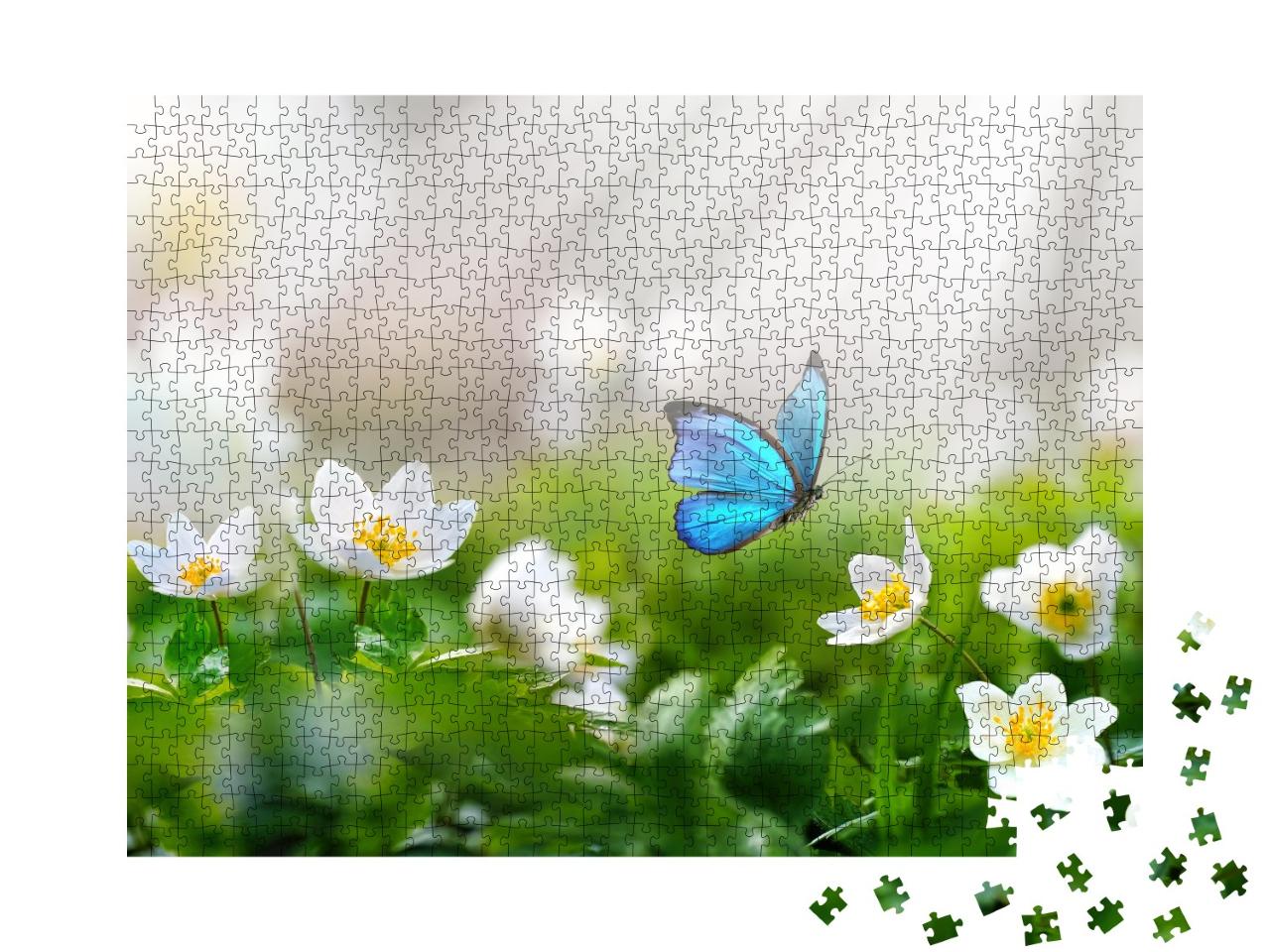 Puzzle de 1000 pièces « Site d'atterrissage pour un papillon bleu »