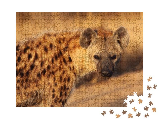 Puzzle de 1000 pièces « Gros plan sur une hyène tachetée »