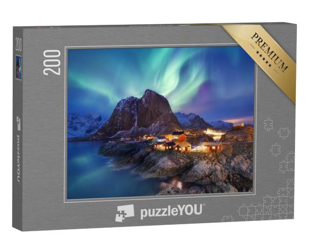 Puzzle de 200 pièces « Aurora borealis sur l'archipel des Lofoten, Norvège »