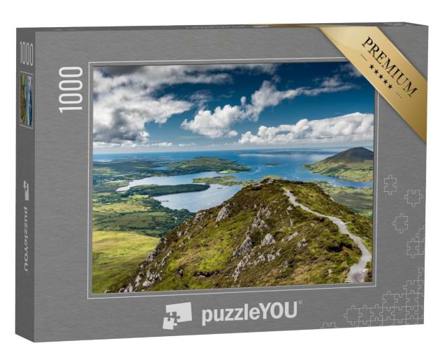 Puzzle de 1000 pièces « Sentier de randonnée dans le parc national du Connemara, Irlande »