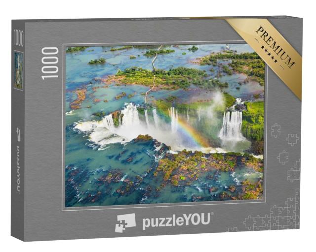 Puzzle de 1000 pièces « Merveilles naturelles : les chutes d'Iguazu vues d'hélicoptère, Brésil »