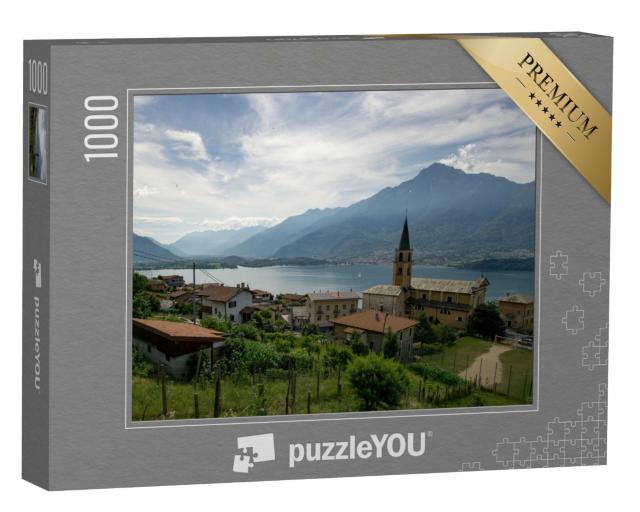 Puzzle de 1000 pièces « Mer de Côme avec montagnes et nuages, Lombardie, Italie »