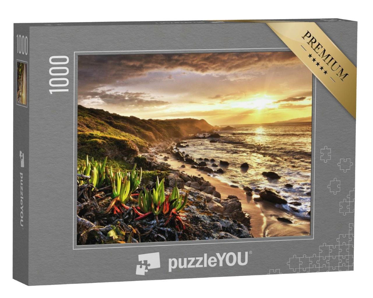 Puzzle de 1000 pièces « Coucher de soleil sur la plage, Propriano, Corse »