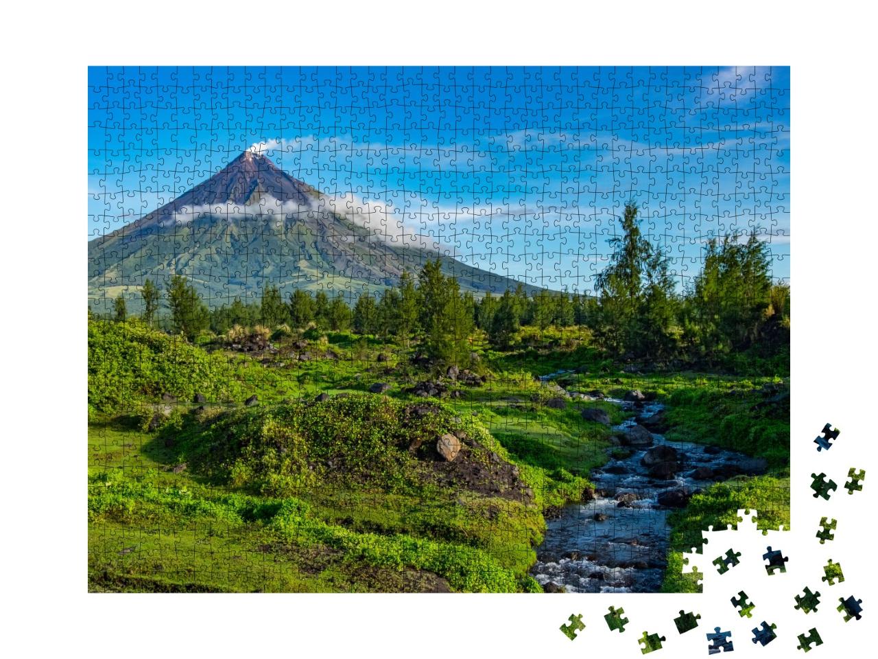 Puzzle de 1000 pièces « Volcan Mayon, le cône parfait, Philippines »