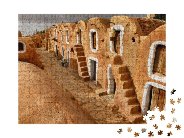 Puzzle de 1000 pièces « Grenier à blé tunisien, Ksar Ouled Debbab, Tataouine, Tunisie »