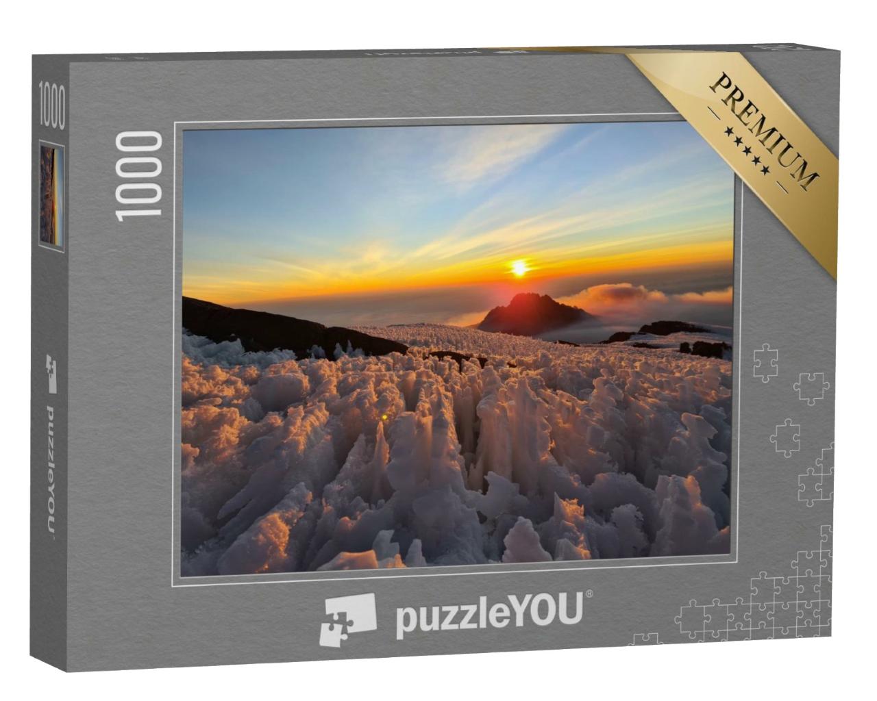 Puzzle de 1000 pièces « Lever de soleil sur le sommet glacé du Kilimandjaro »