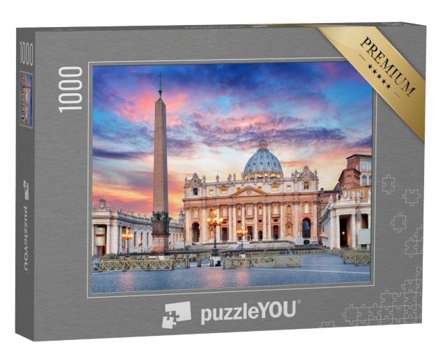 Puzzle de 1000 pièces « Lever de soleil sur la basilique Saint-Pierre, Cité du Vatican, Rome »