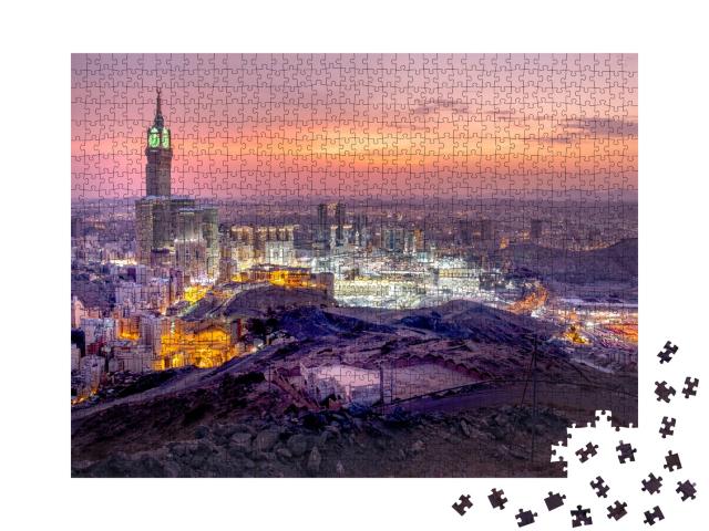 Puzzle de 1000 pièces « Vue nocturne de la Mecque en Arabie saoudite »